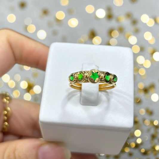 ANILLO ESTRELLA PIEDRA VERDE