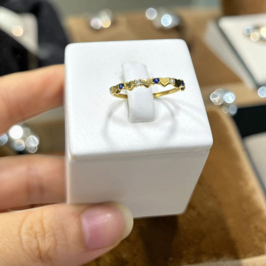 ANILLO CORAZONES AZULES