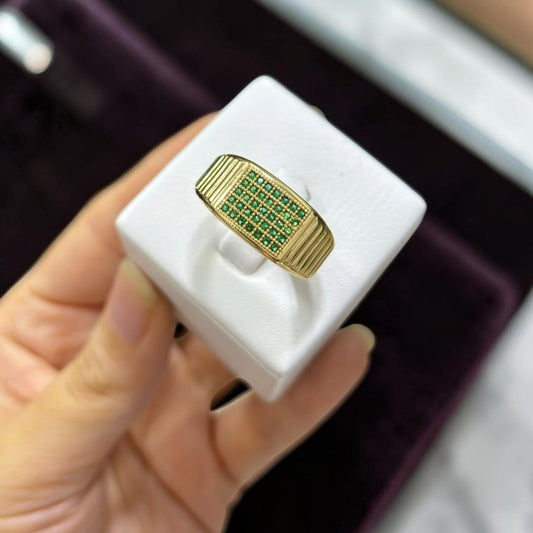 ANILLO CABALLERO PIEDRA VERDES